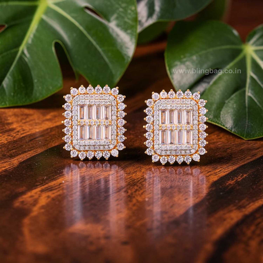 Golden Vera Zirconia Studs