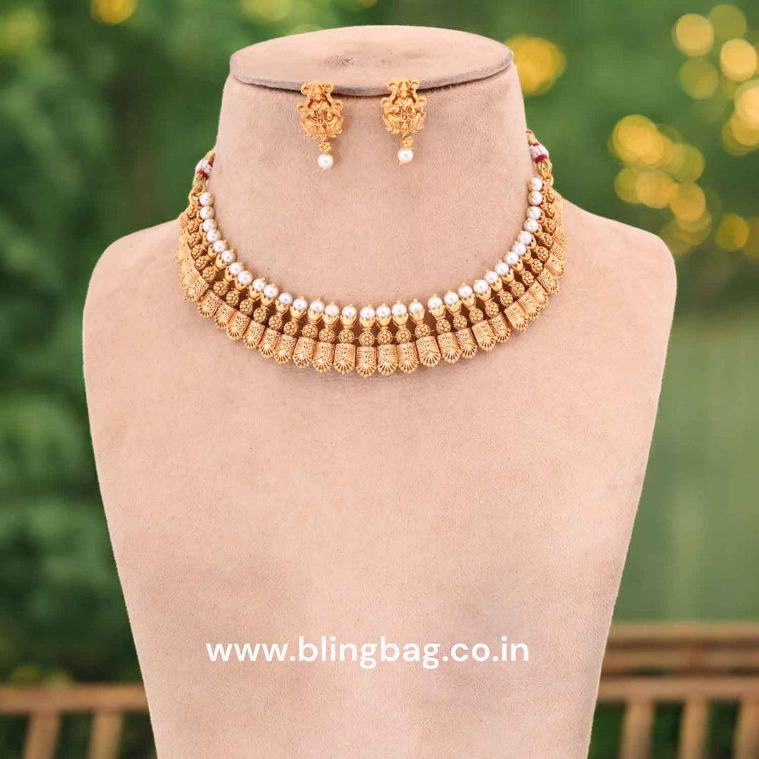 Golden Vikaan Temple Jewellery Set- New Arrival