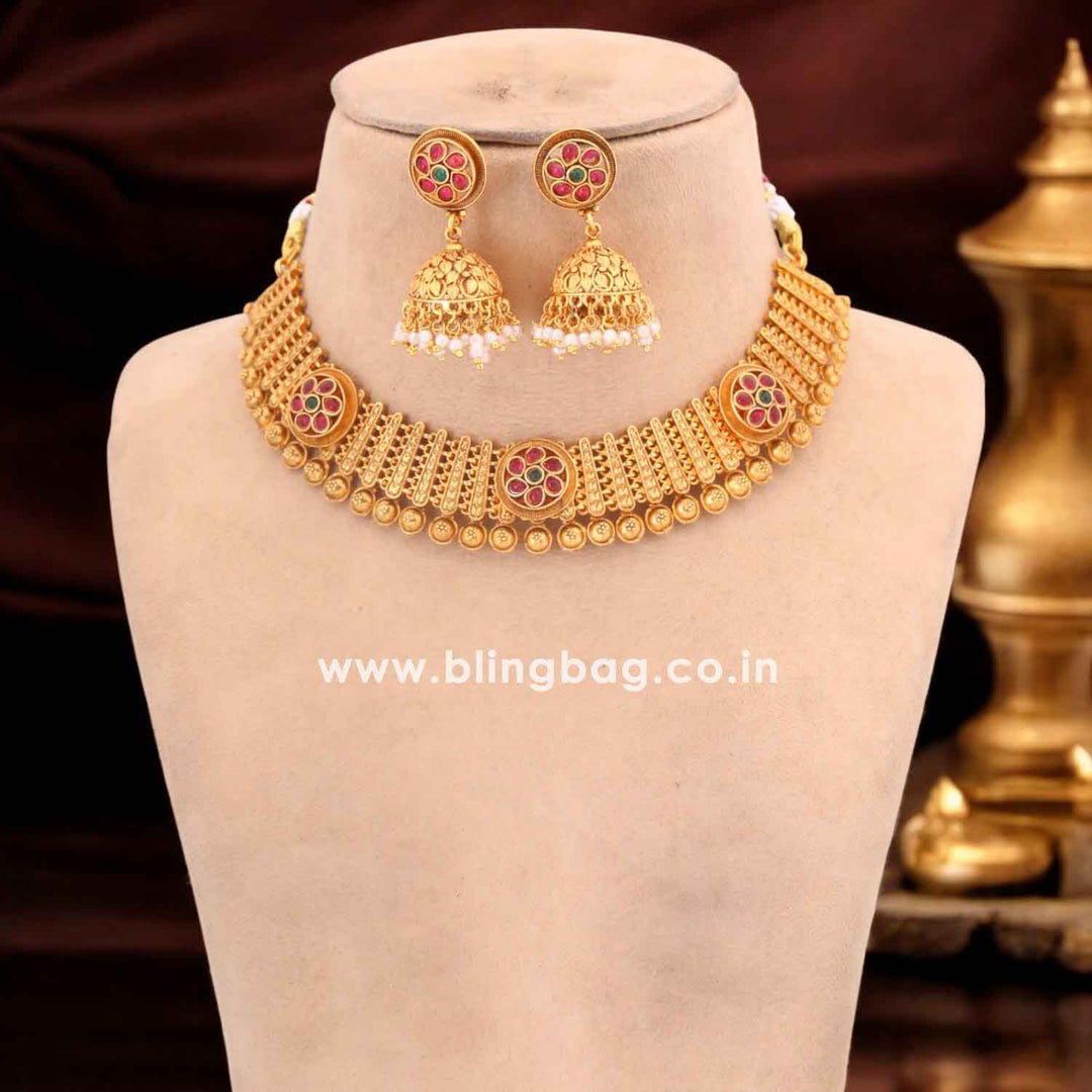 Golden Vinayak Antique Jewellery Set - New Arrival