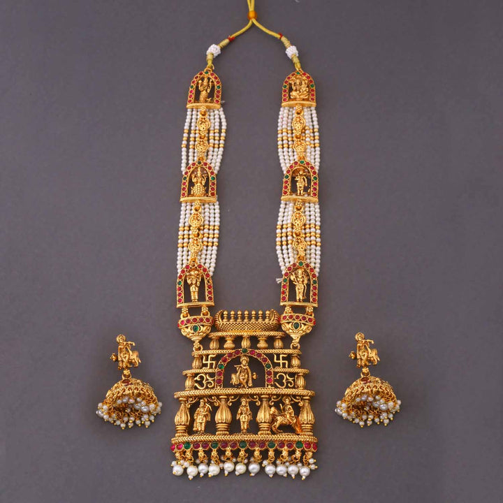 Golden Vindhyavasini Temple Jewellery Set - New Arrival