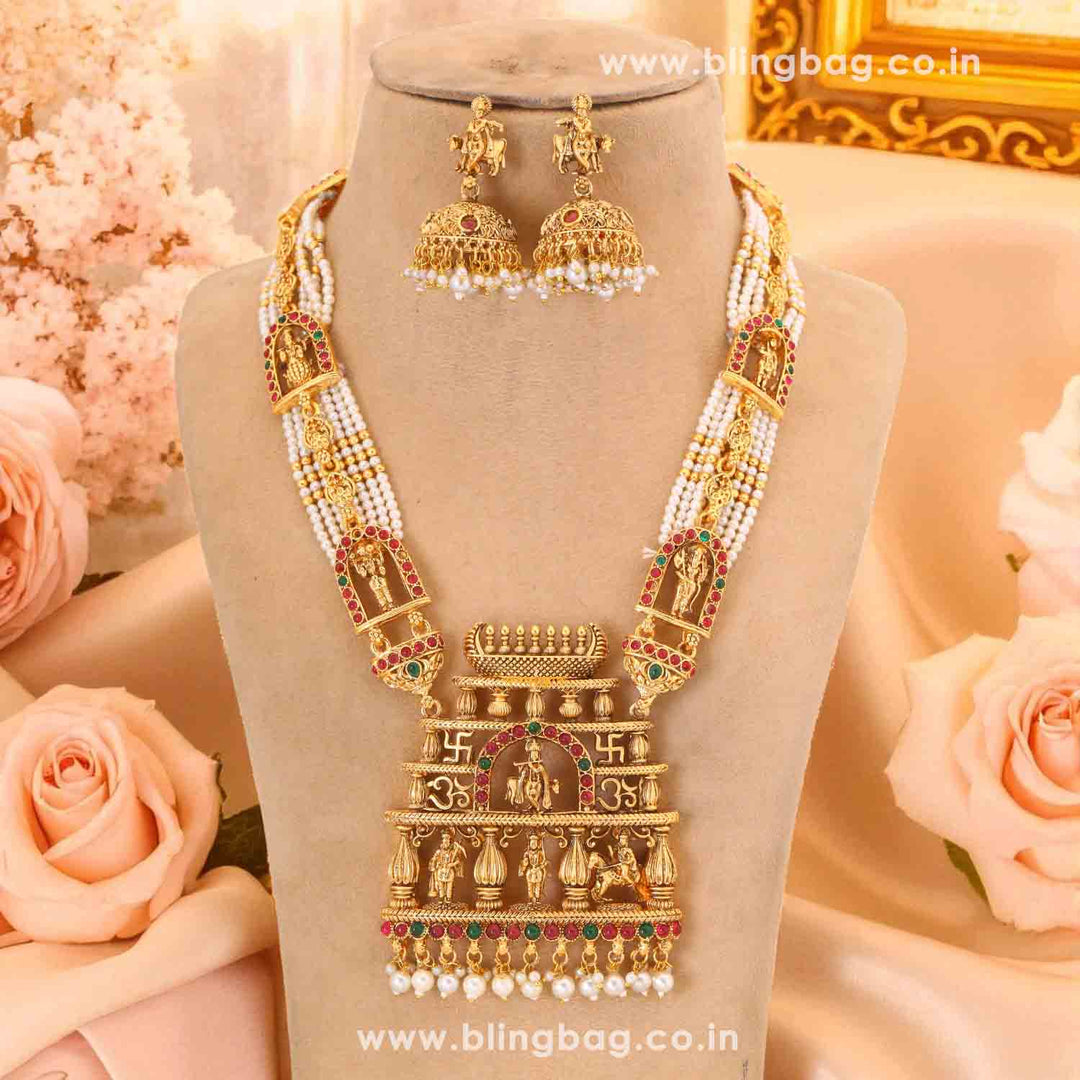 Golden Vindhyavasini Temple Jewellery Set - New Arrival