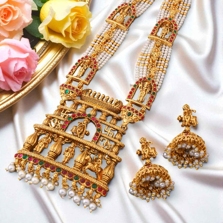 Golden Vindhyavasini Temple Jewellery Set - New Arrival