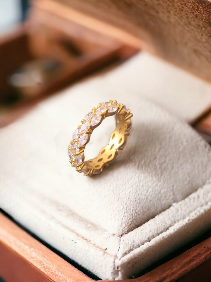 Golden Vishram Zirconia Ring - EOSS