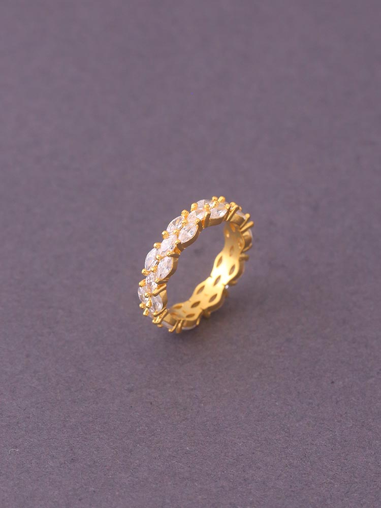 Golden Vishram Zirconia Ring - EOSS