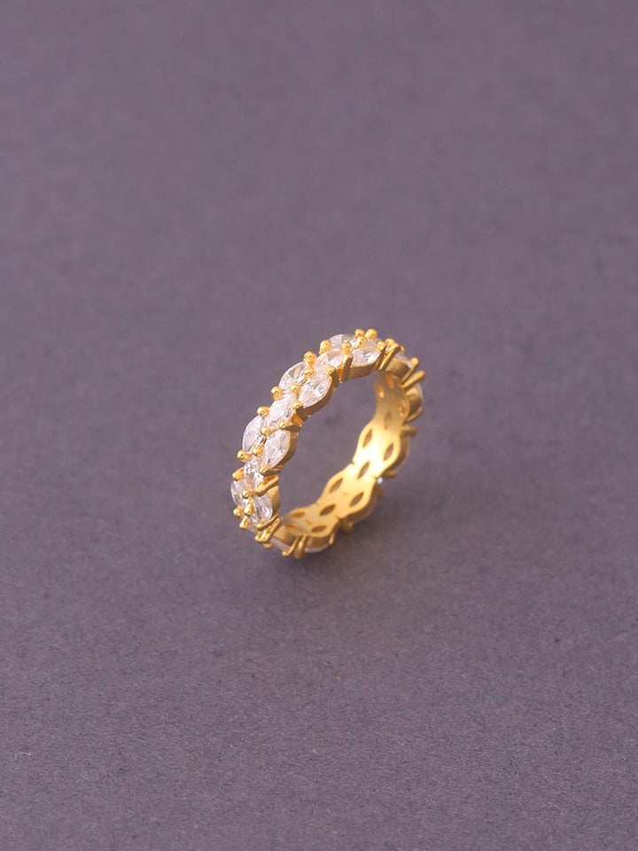 Golden Vishram Zirconia Ring - EOSS