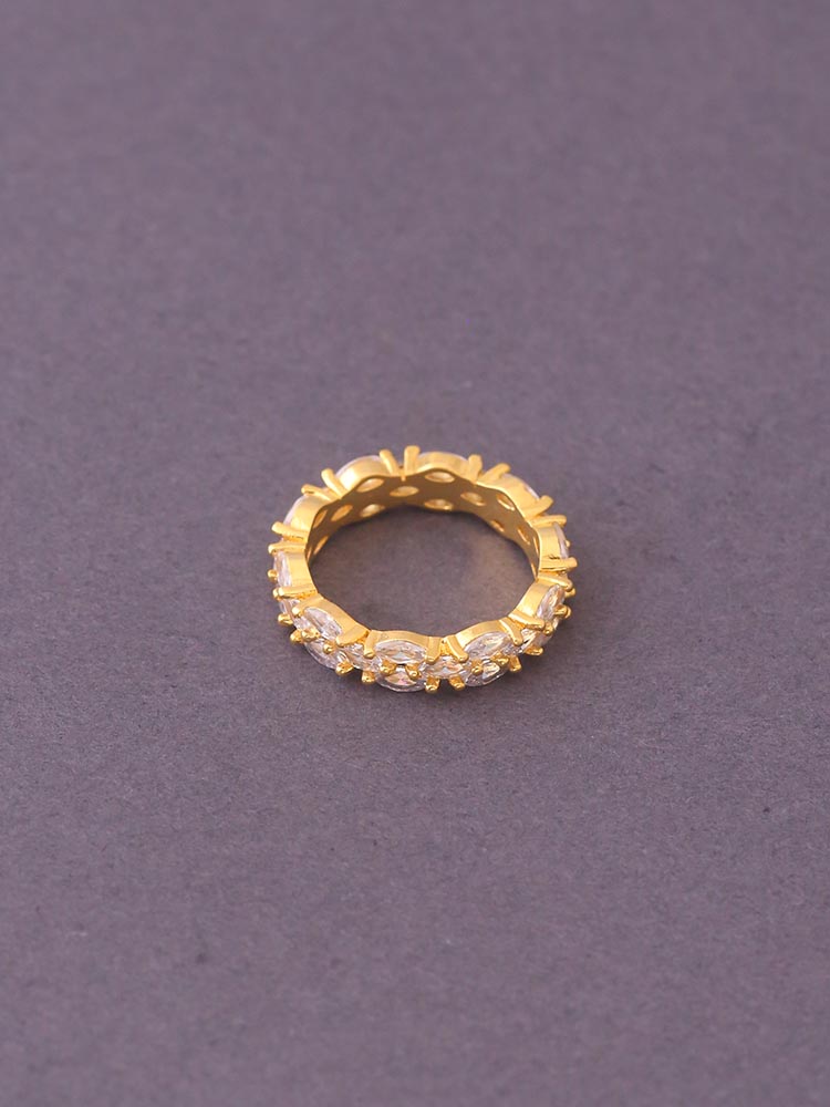 Golden Vishram Zirconia Ring - EOSS