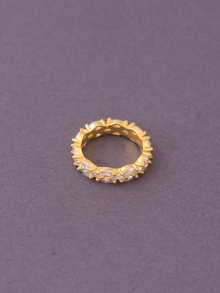 Golden Vishram Zirconia Ring - EOSS