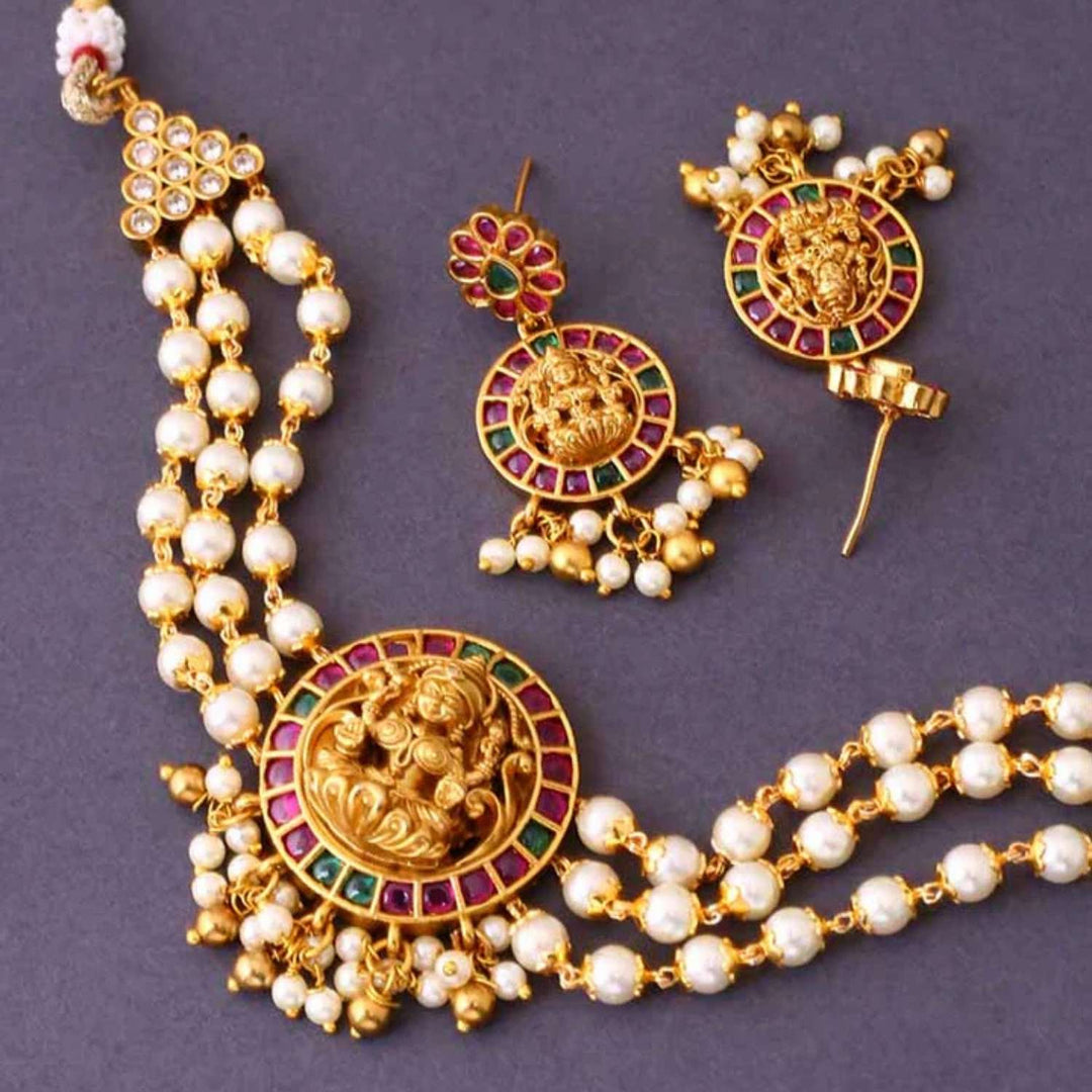Golden Vishwanatha Temple Jewellery Set - New Arrival