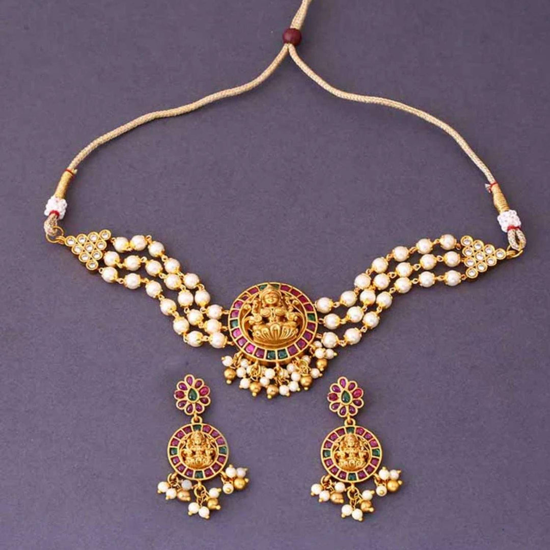 Golden Vishwanatha Temple Jewellery Set - New Arrival