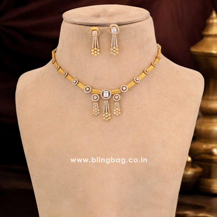 Golden Vyshra Antique Jewellery Set - New Arrival