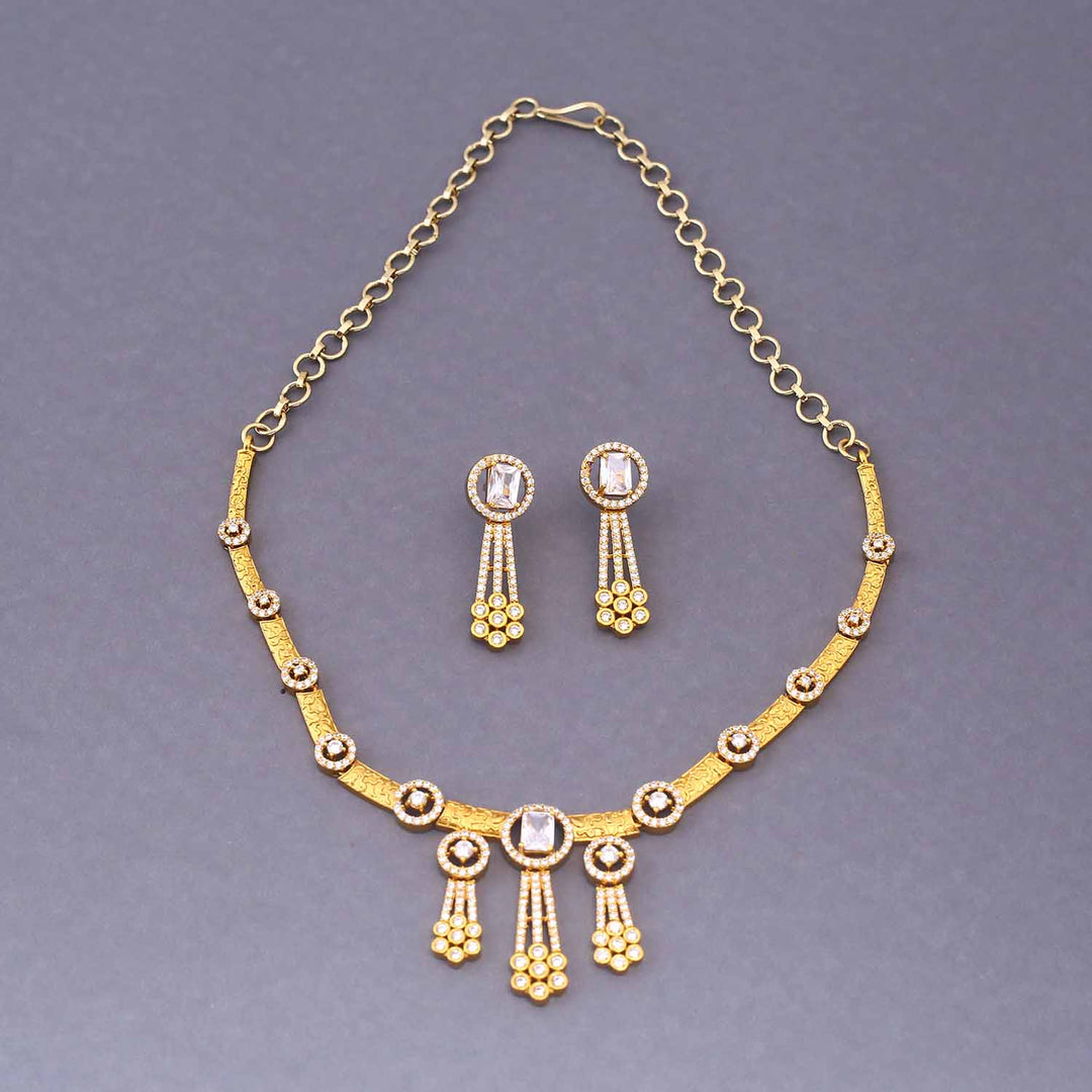 Golden Vyshra Antique Jewellery Set - New Arrival