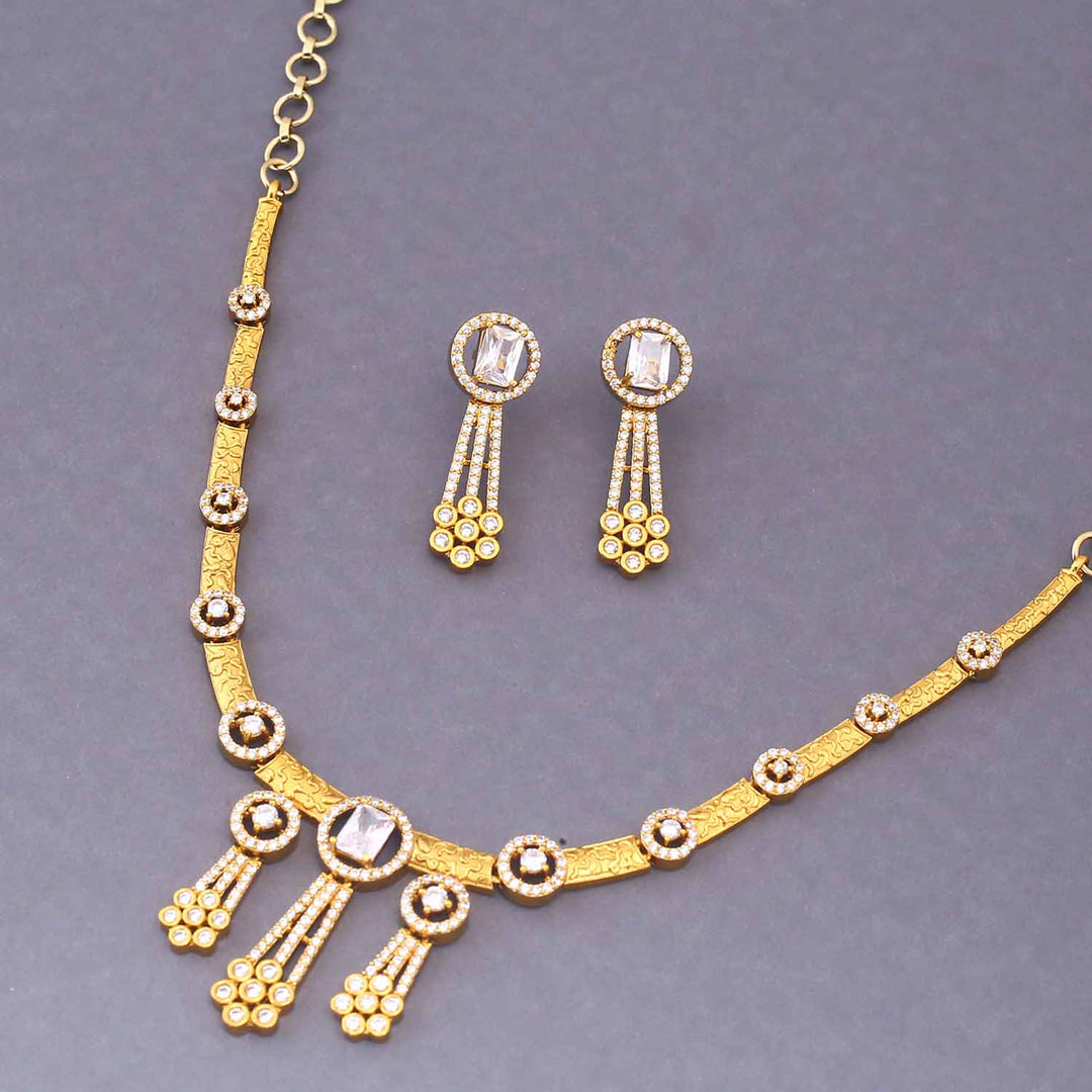 Golden Vyshra Antique Jewellery Set - New Arrival