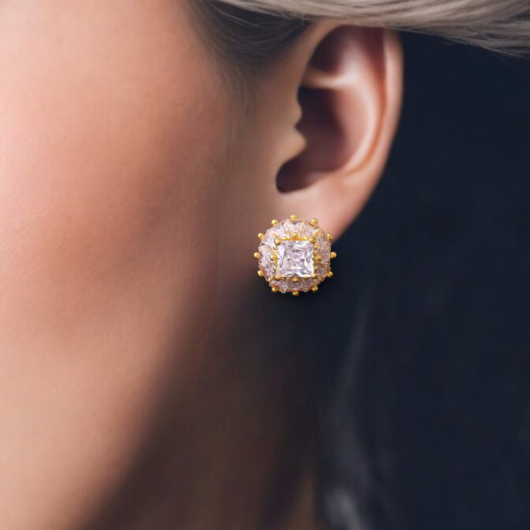 Golden Wily Zirconia Studs