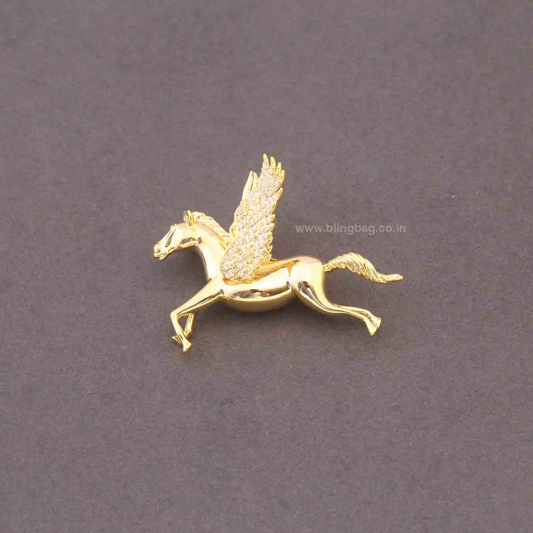Golden Winged Horse Brooch