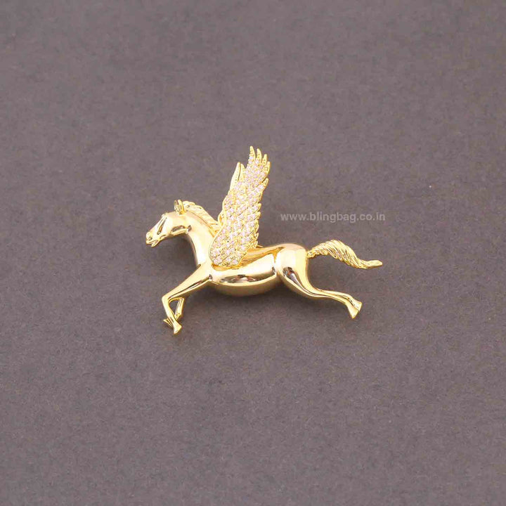 Golden Winged Horse Brooch
