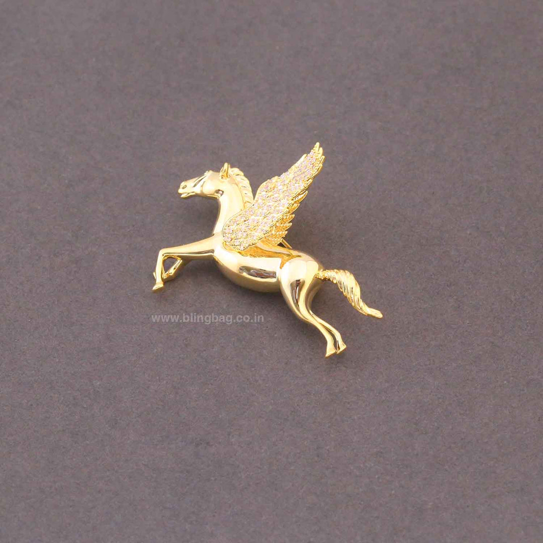 Golden Winged Horse Brooch