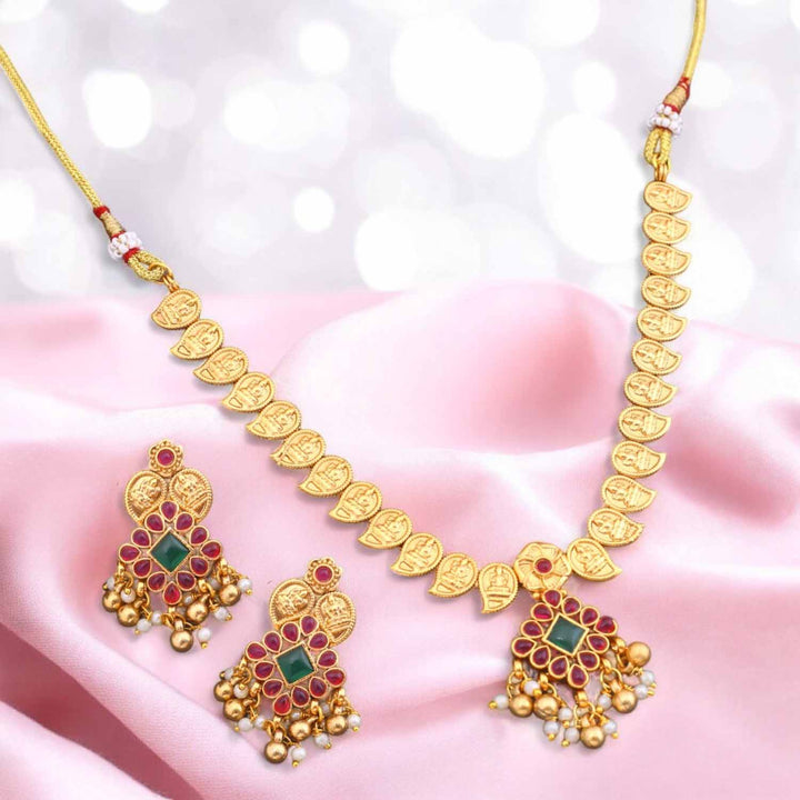 Golden Yaksha Temple Jewellery Set - New Arrival