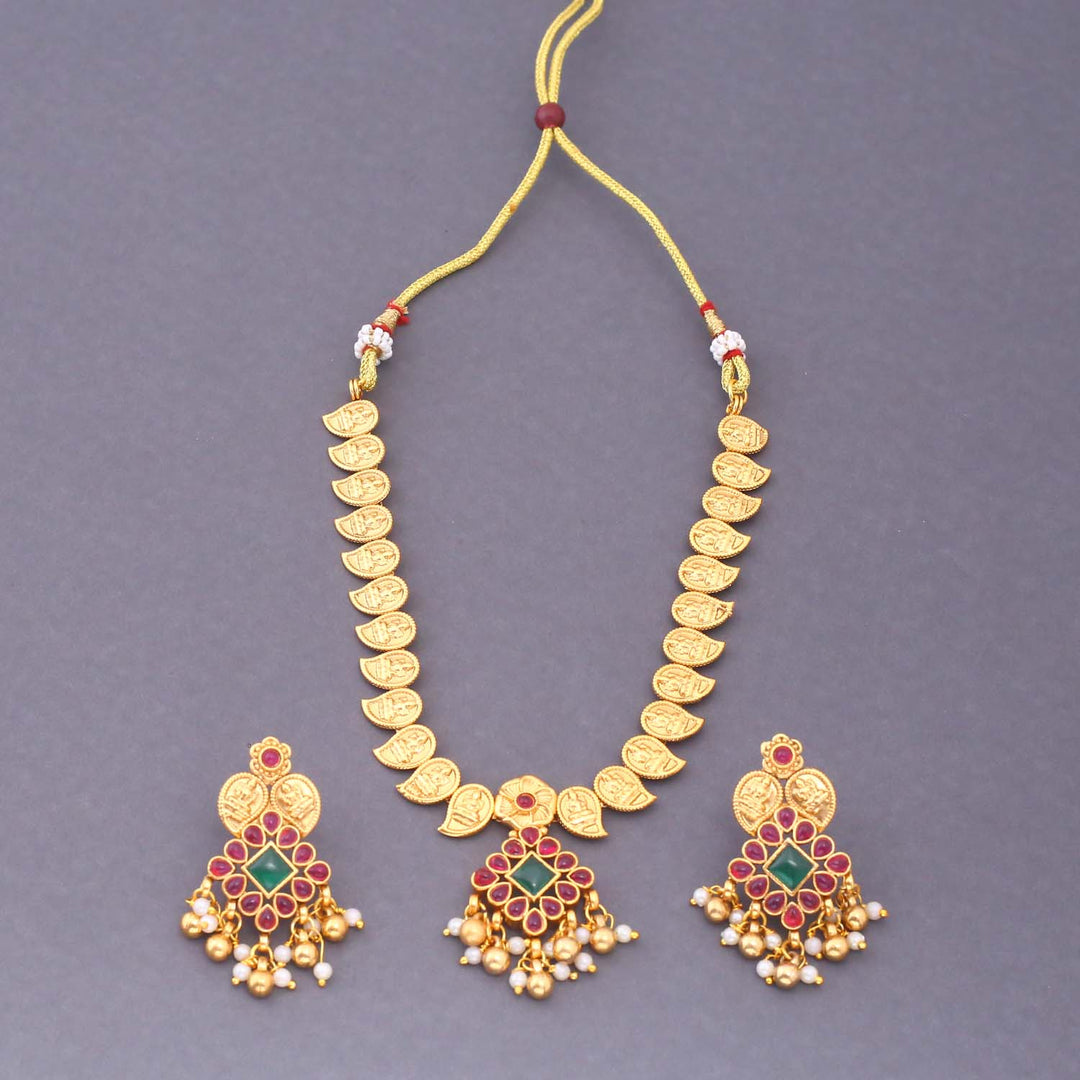 Golden Yaksha Temple Jewellery Set - New Arrival