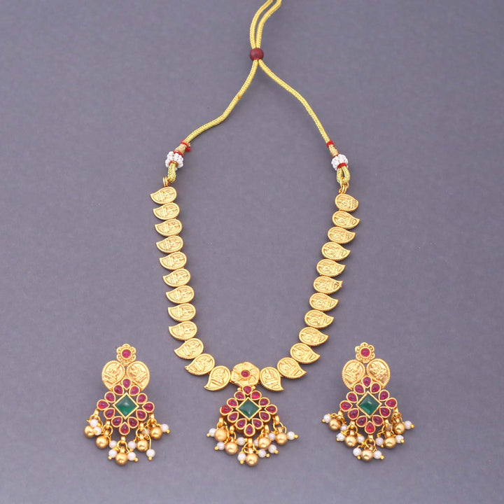Golden Yaksha Temple Jewellery Set - New Arrival
