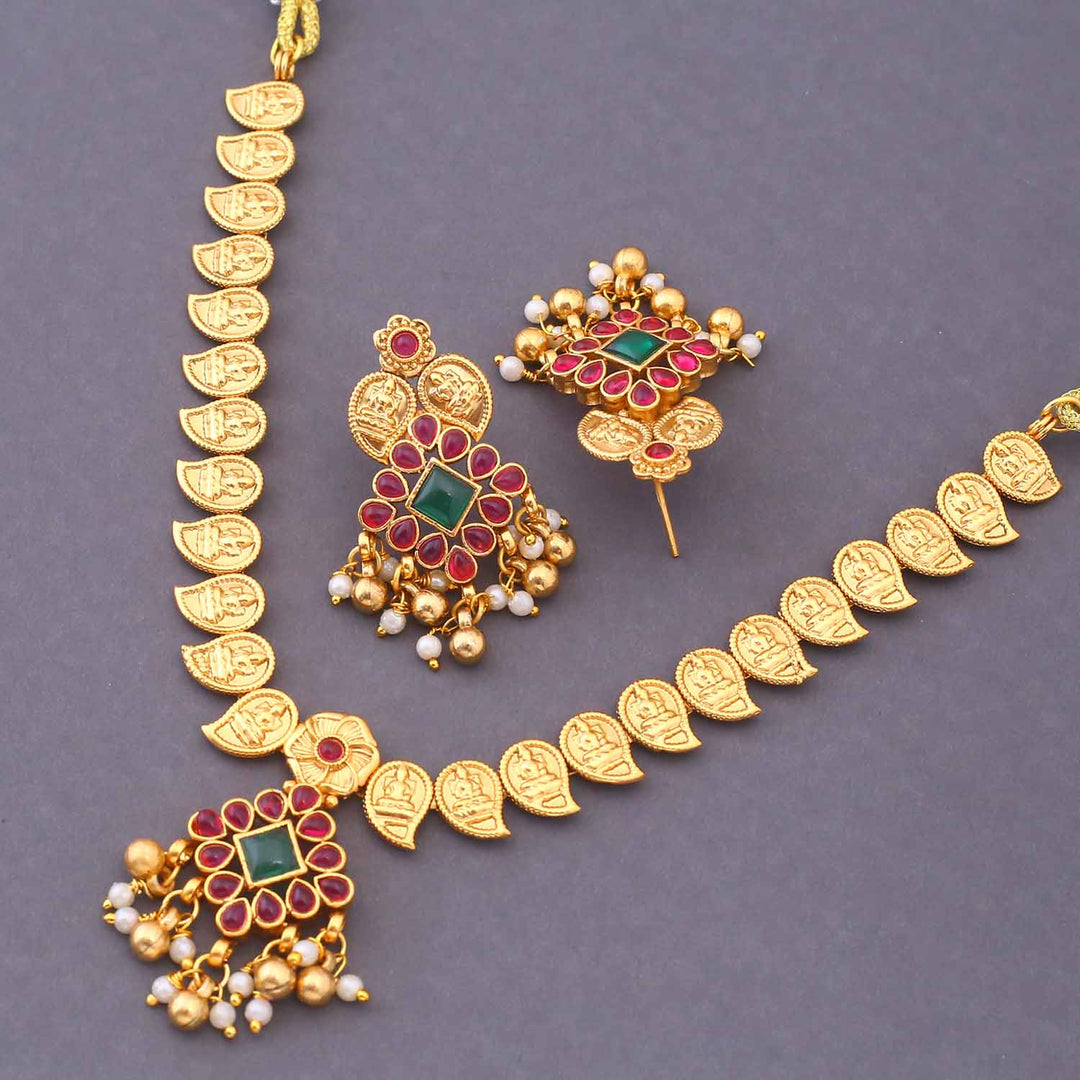 Golden Yaksha Temple Jewellery Set - New Arrival