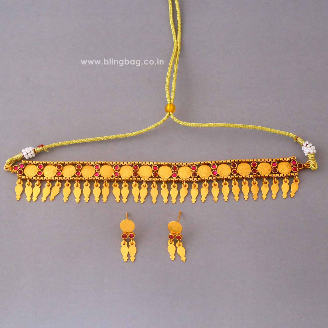 Golden Yamunaya Temple Jewellery Set- New Arrival