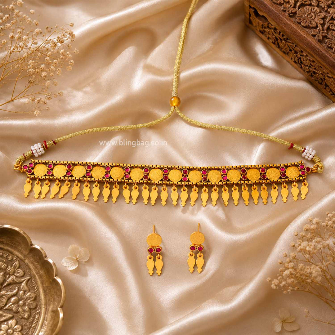 Golden Yamunaya Temple Jewellery Set- New Arrival