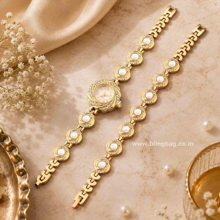 Golden  Yashvi Bracelet Watch