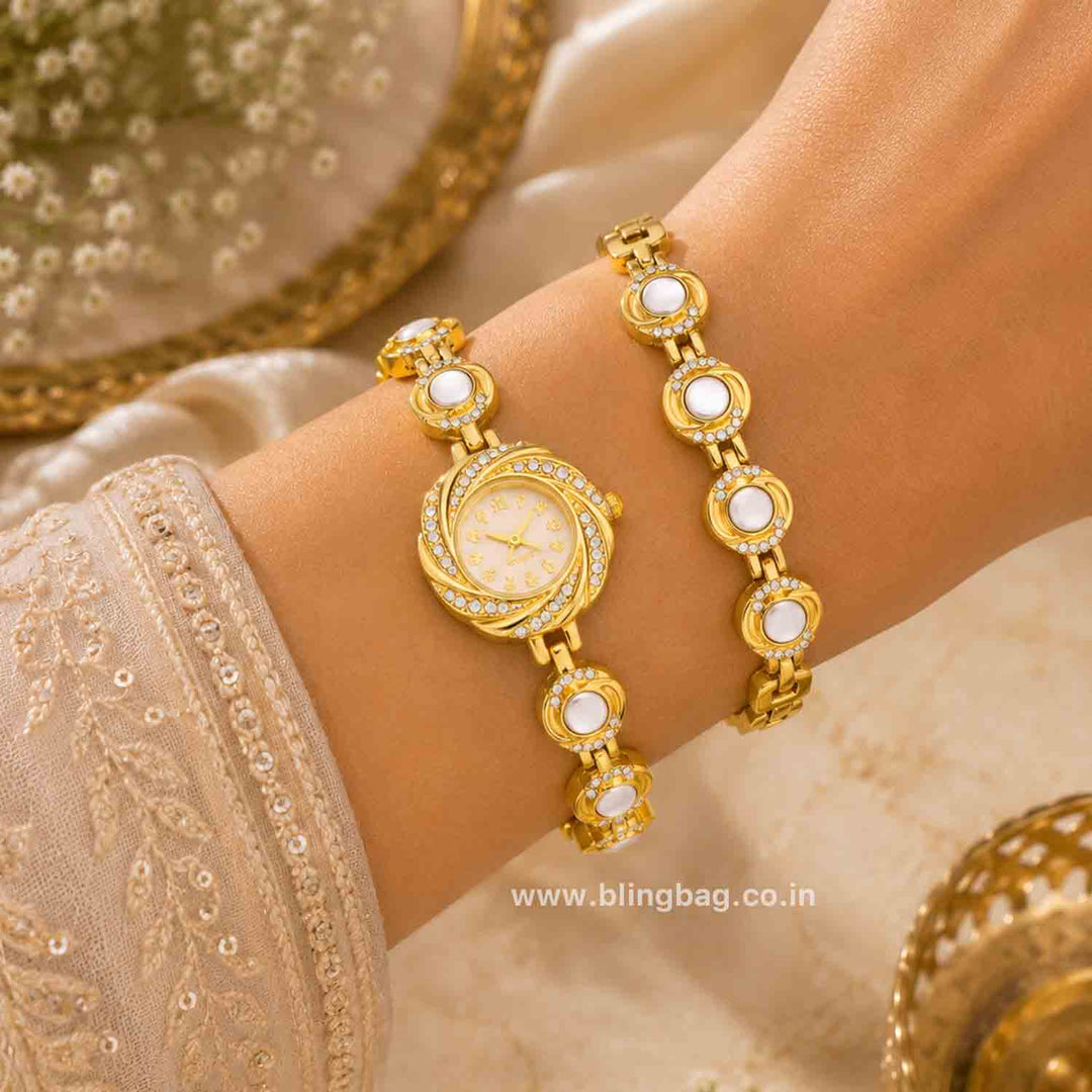 Golden  Yashvi Bracelet Watch