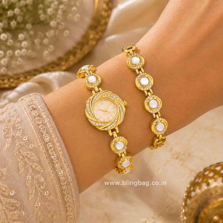 Golden  Yashvi Bracelet Watch