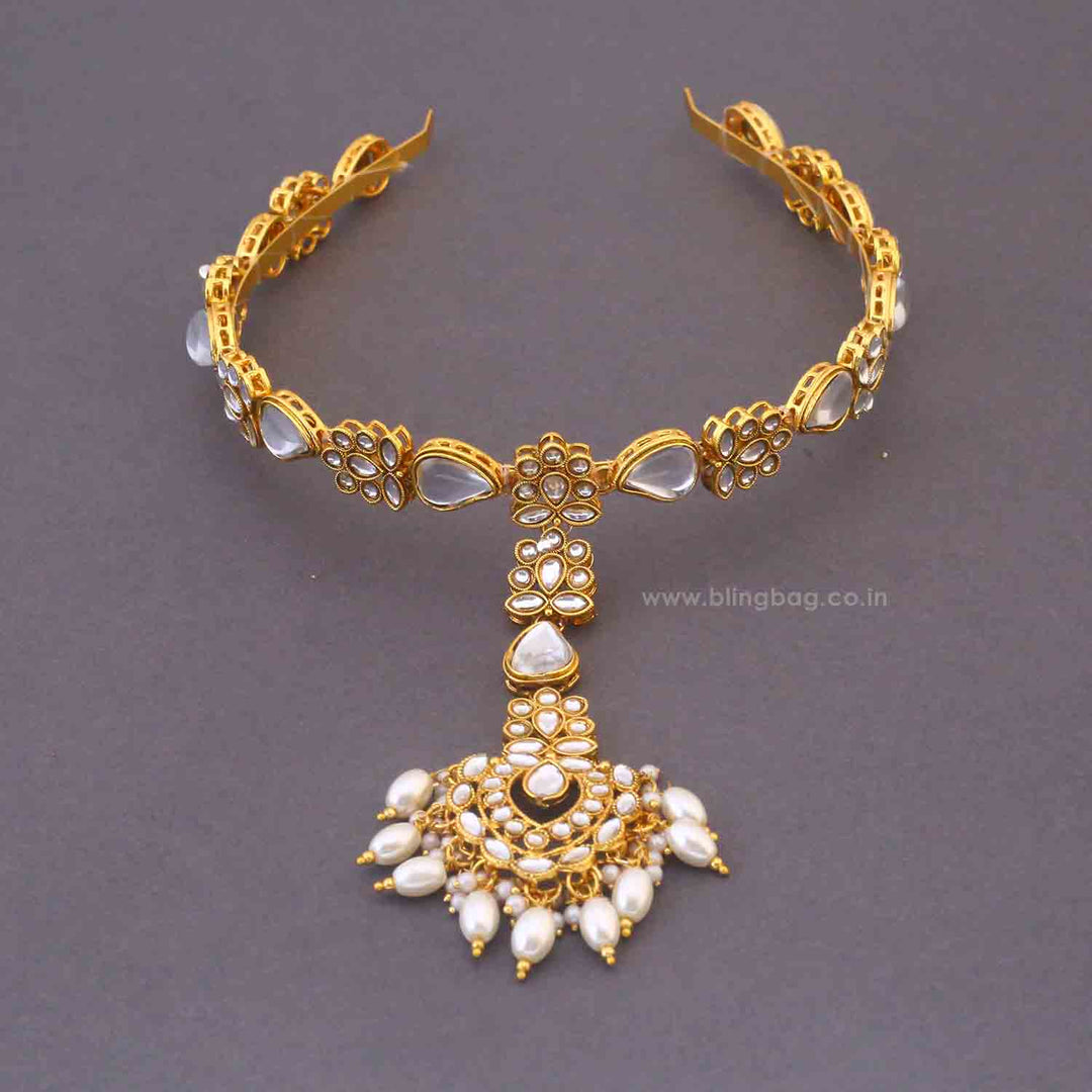 Golden Yogina Hairband With Tikka