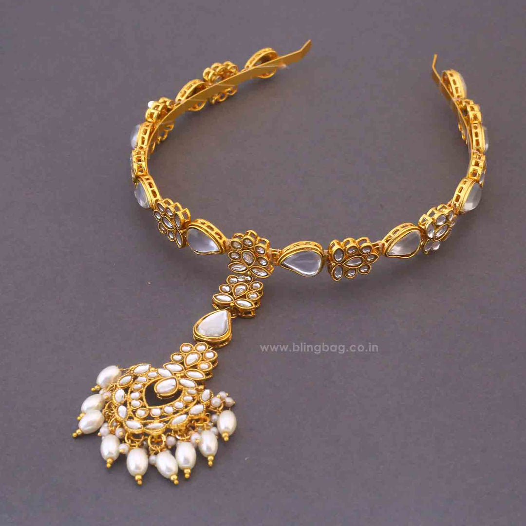 Golden Yogina Hairband With Tikka