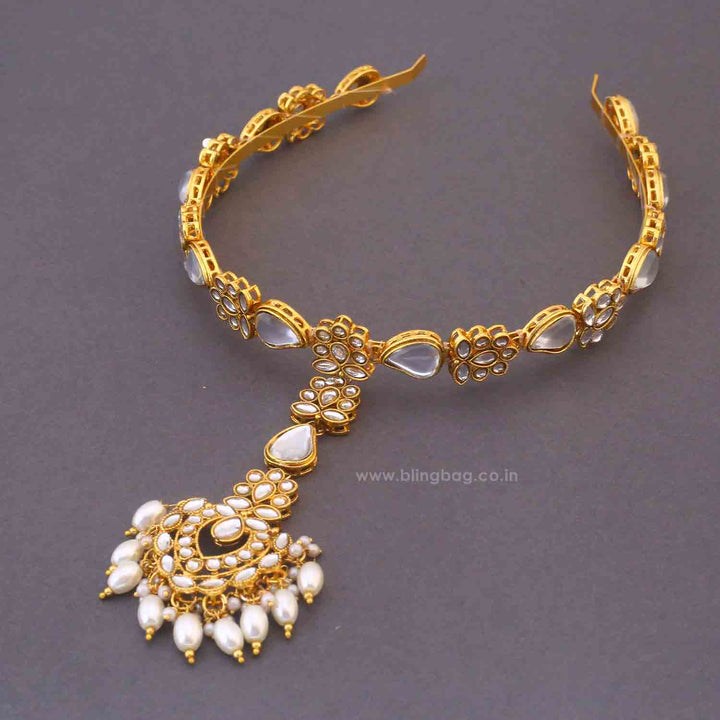 Golden Yogina Hairband With Tikka