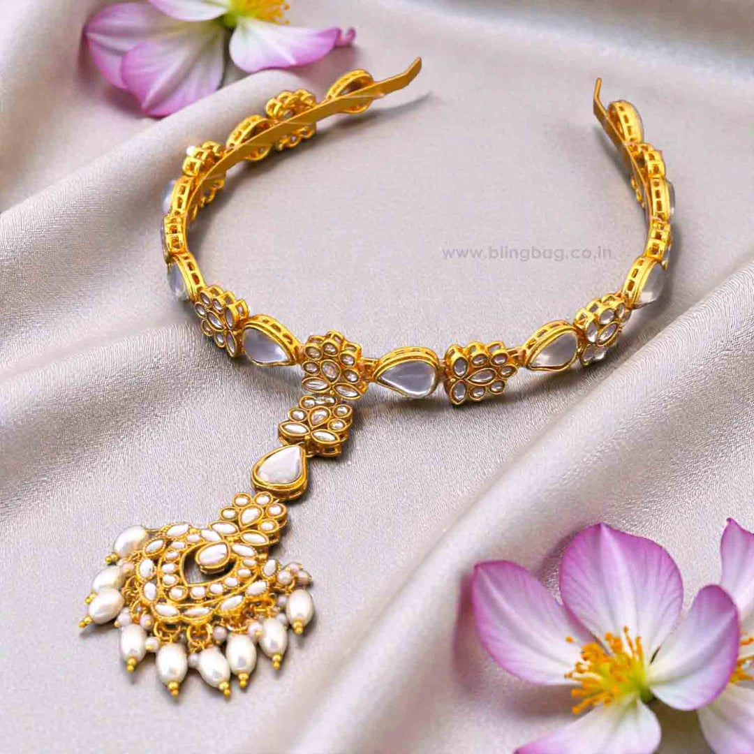 Golden Yogina Hairband With Tikka