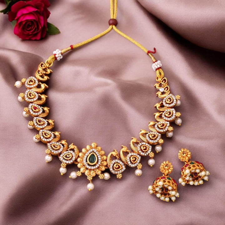Golden Yukti Antique Jewellery Set - New Arrival