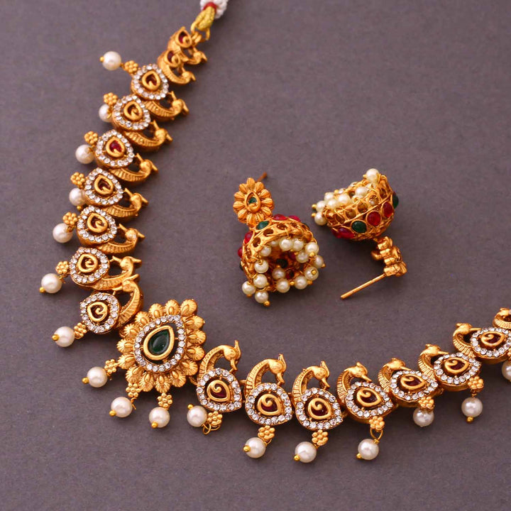 Golden Yukti Antique Jewellery Set - New Arrival