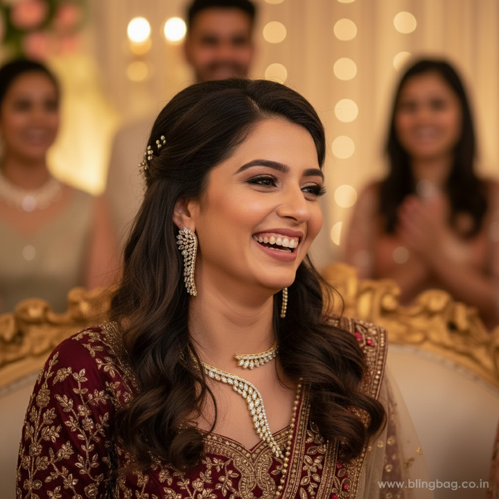 Golden Zenovia Hasli Zirconia Jewellery Set