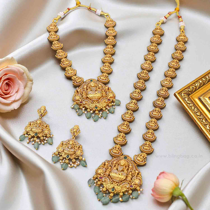 Golden Mahalakshmiya Bridal Temple Jewellery Set - New Arrival