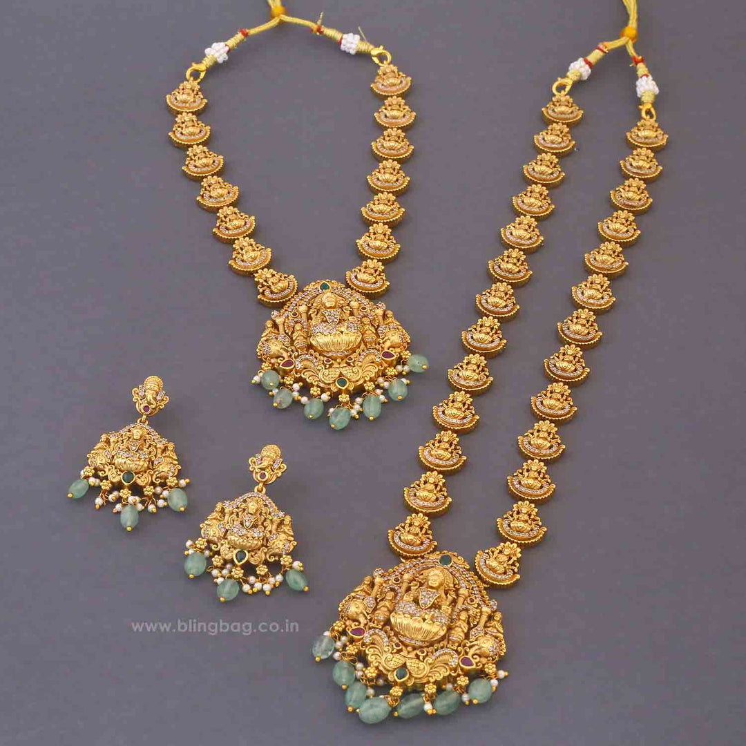 Golden Mahalakshmiya Bridal Temple Jewellery Set - New Arrival