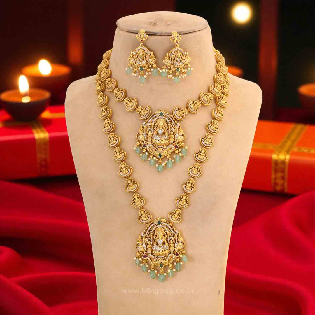 Golden Mahalakshmiya Bridal Temple Jewellery Set - New Arrival