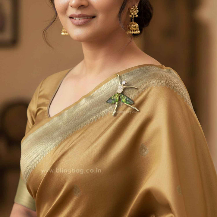 Green Dancing Girl Brooch