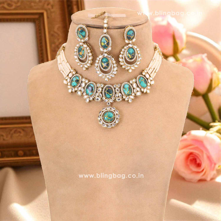 Green Jayashree Kundan Jewellery Set