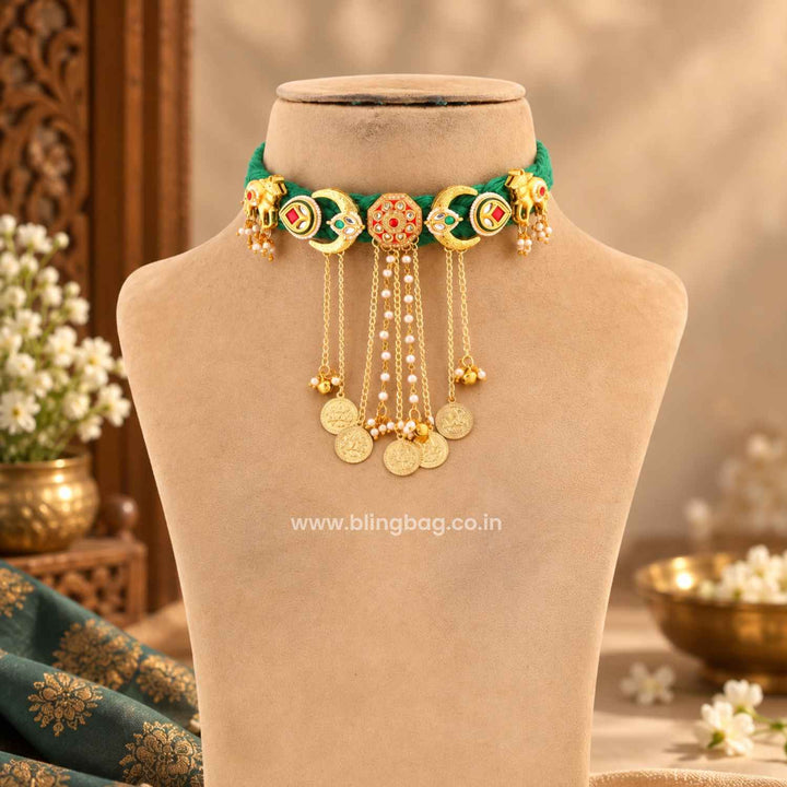 Green Naavika Kundan Jewellery Set - New Arrival