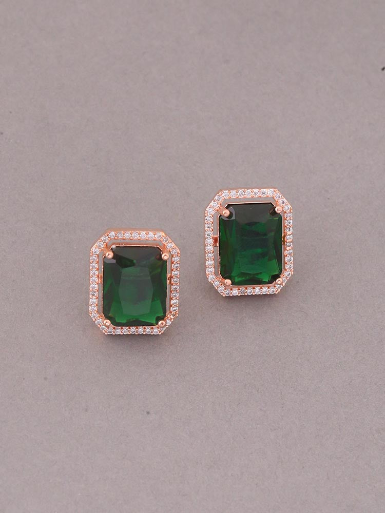 Green Trinity Zirconia Studs