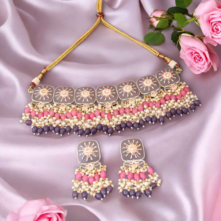 Grey Gayatrie Kundan Jewellery Set