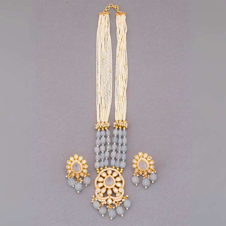Grey Vaani Kundan Jewellery Set - EOSS