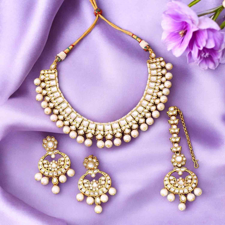 Ivory Aaria Kundan Jewellery Set