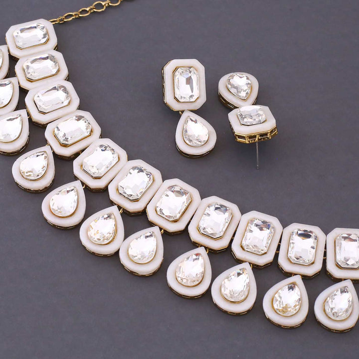 Ivory Abihaya Kundan Jewellery Set