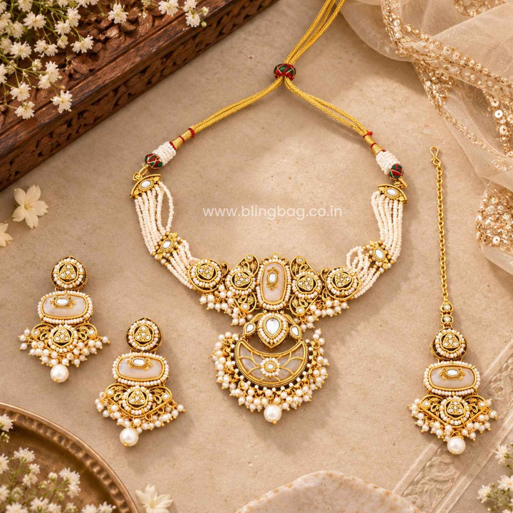 Ivory Ahanvi Kundan Jewellery Set - New Arrival