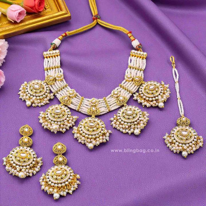 Ivory Ahilya Kundan Jewellery Set