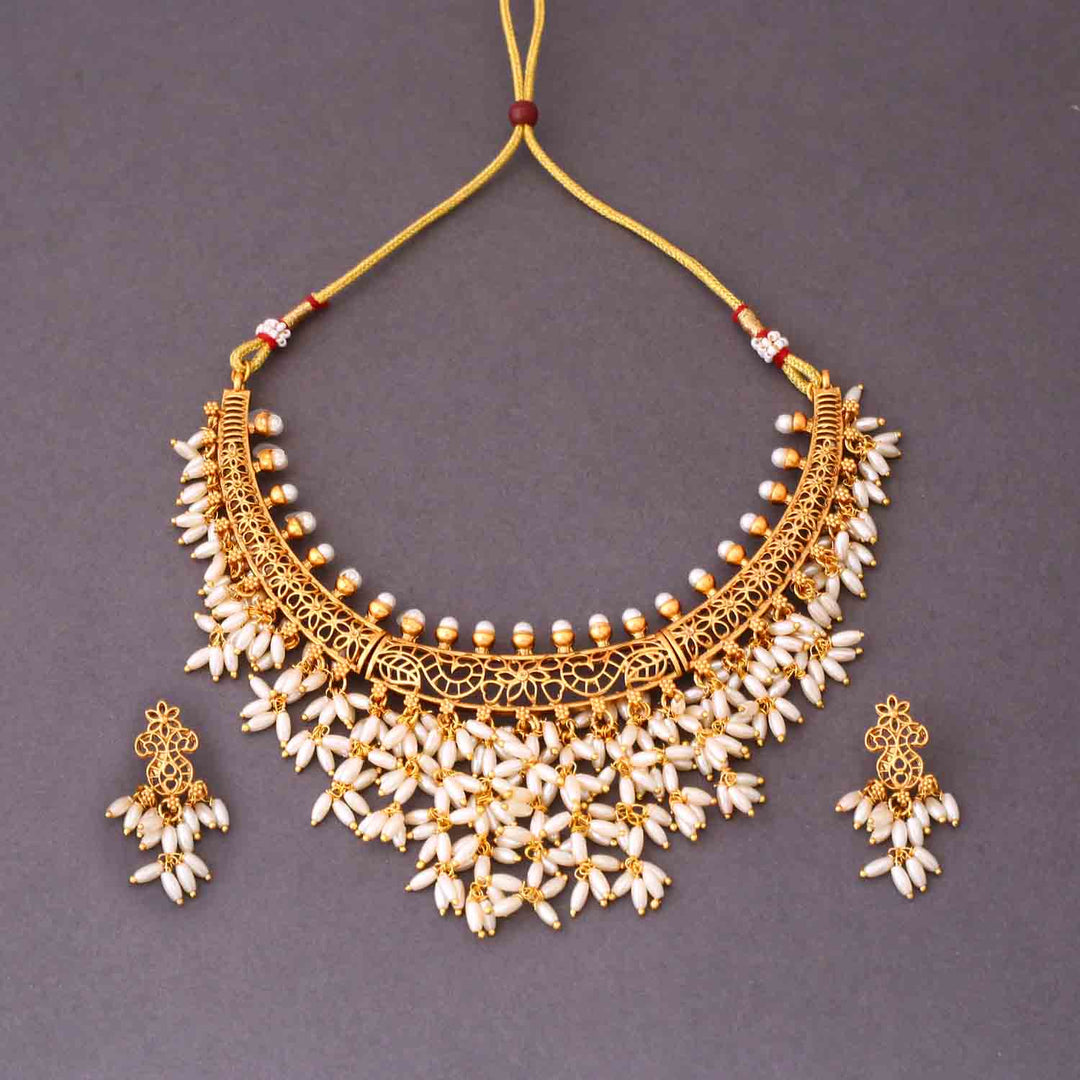 Ivory Anchal Antique Jewellery Set -New Arrival